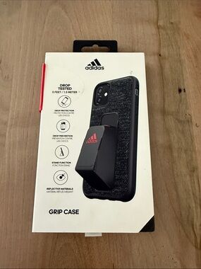 adidas Black Grip Case with Red Logo and Kickstand
